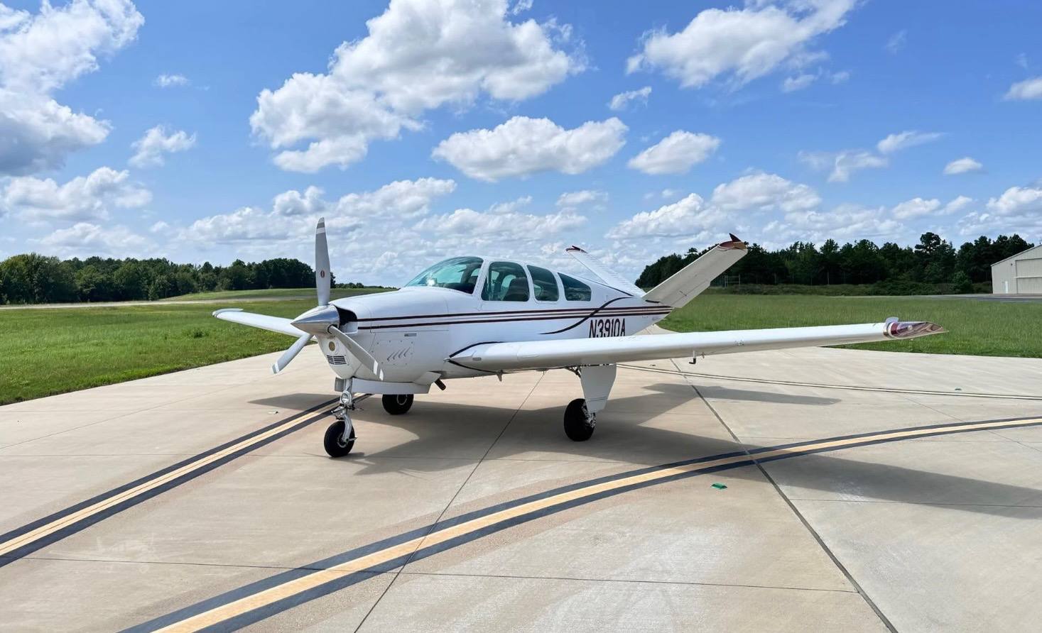 N3910A Bonanza on the ramp